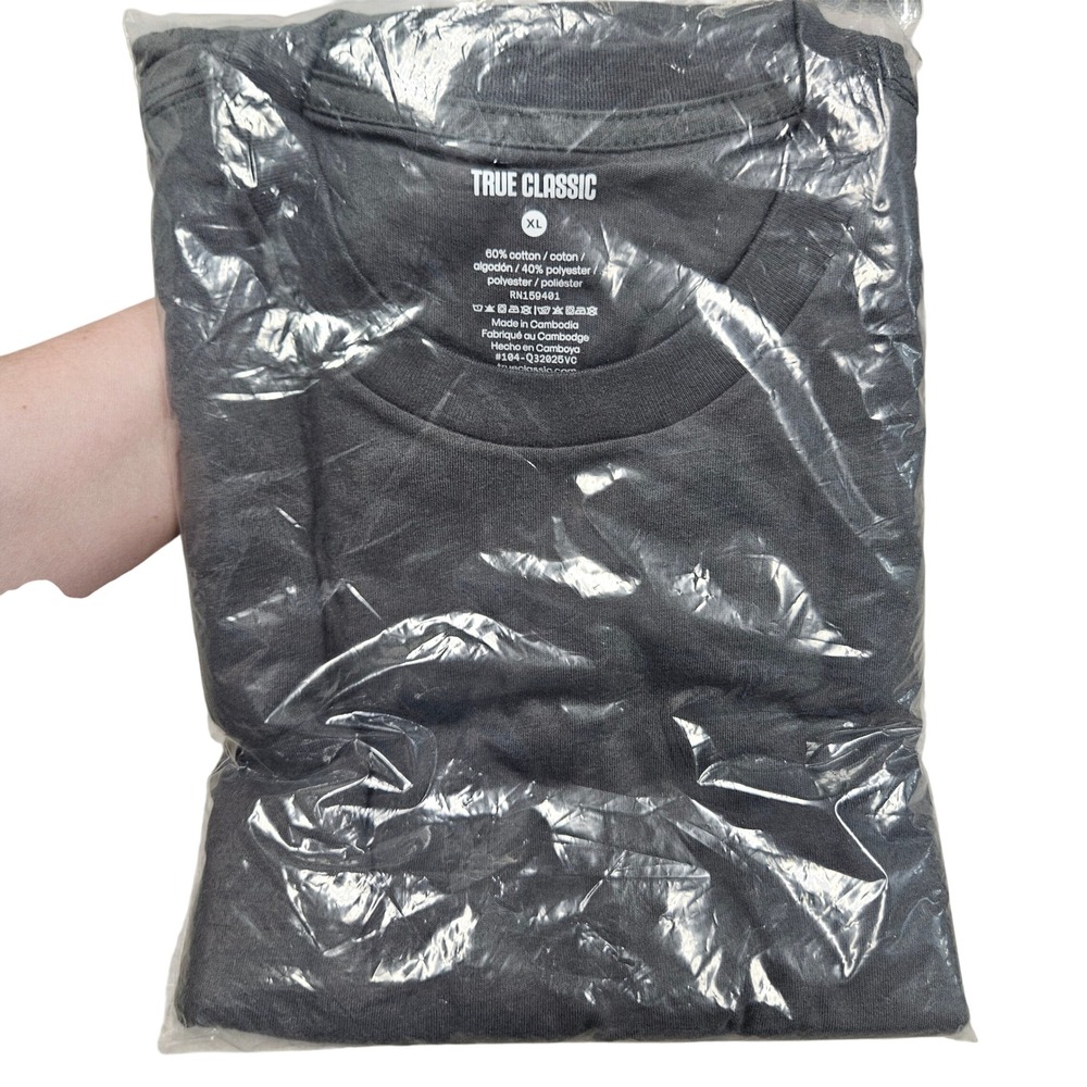True Classic T-Shirt XL Carbon Gray Short Sleeve Crew Neck Athletic‎ Fit Basic